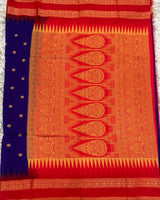 Ilkal pattu small buta with gap border saree