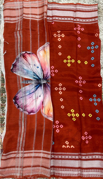 Mangalgiri digital print sarees