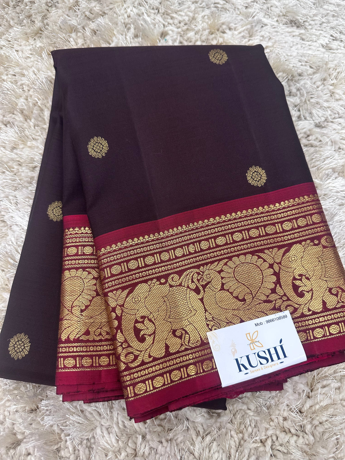 Brown Vintage Kanjivaram Pattu Saree