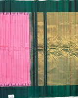 Pink with green Gadwal pattu saree