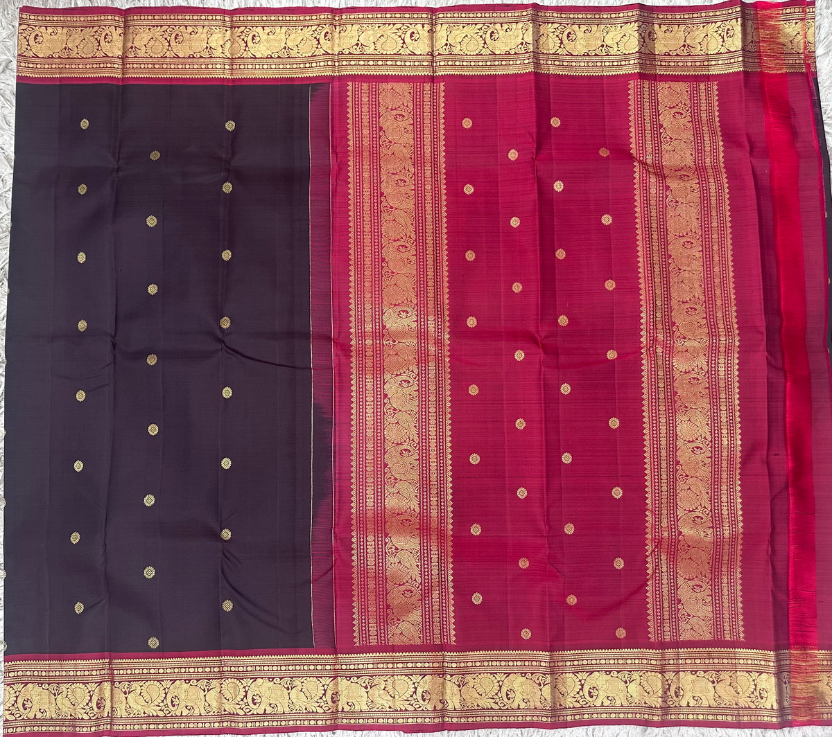 Brown Vintage Kanjivaram Pattu Saree