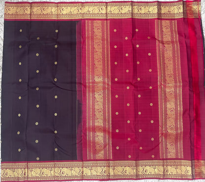 Brown Vintage Kanjivaram Pattu Saree