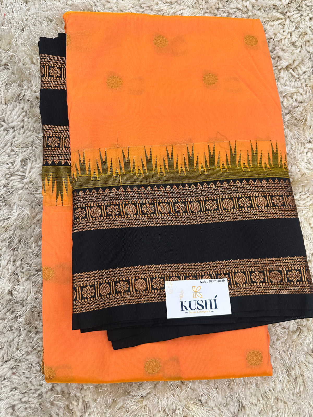 Ilkal pattu small buta with gap border saree