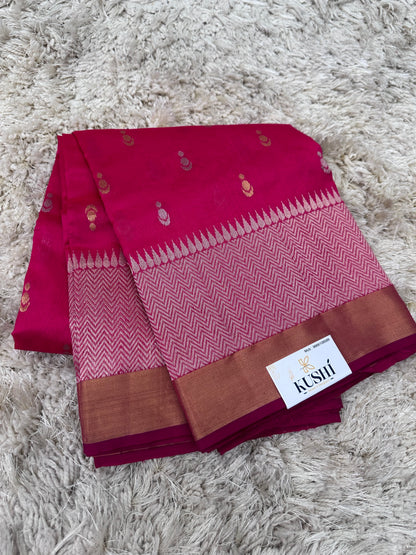 Pink Chanderi pattu saree