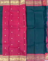 Dark green vintage kanjivaram pattu saree