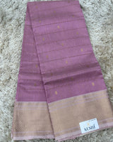 Dark onion pink Chanderi pattu saree with checks buta