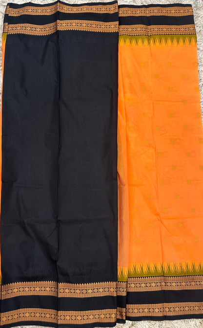 Ilkal pattu small buta with gap border saree