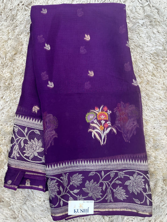Manipuri silk Kota with banarase border saree