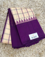 Gadwal Pattu Broad Thread Checks with Plain Border