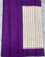 Gadwal Pattu Broad Thread Checks with Plain Border