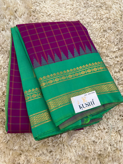 Gadwal Pattu Gap Border Saree