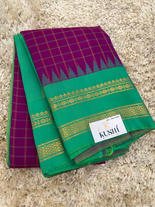 Gadwal Pattu Gap Border Saree