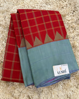 Gadwal pattu broad thread checks with plain border 