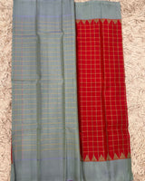 Gadwal pattu broad thread checks with plain border 