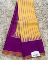 Gadwal pattu lines with plain border saree 