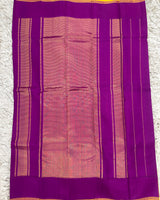 Gadwal pattu lines with plain border saree 
